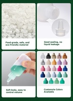 Bouteilles en plastique compressibles de 15 ml, 30 ml, 60 ml pour fond de teint cosmétique, dissolvant pour aérographe, colle pour perruque en dentelle, flacon compte-gouttes LDPE pour liquide