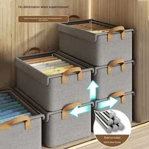 Organisateur de tiroir de garde-robe lavable pour vêtements placard bacs de rangement avec poignée <span class=keywords><strong>Cube</strong></span> boîtes de rangement bacs pour culotte en jean - Product Image 3
