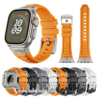 Bracelet de montre en silicone de style tactique avec connecteur en acier inoxydable pour Apple Watch Ultra 2 41 mm 45 mm 49 mm IWatch toutes séries