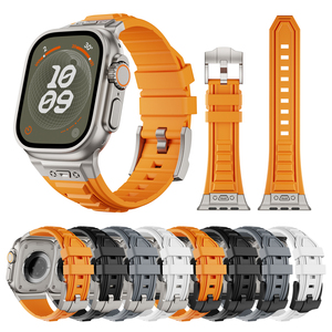 สายนาฬิกาซิลิโคนสไตล์ Tactical พร้อมตัวเชื่อมต่อสแตนเลส สำหรับ Apple Watch Ultra 2 41 มม. 45 มม. 49 มม. และ IWatch ทุกซีรีส์ - Product Image 1