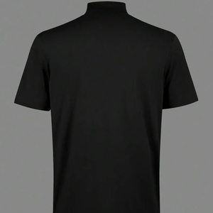 Men's solid color stand-up collar short-sleeved casual T-shirt, autumn clothing factory, customization available.F10 - Product Image 1