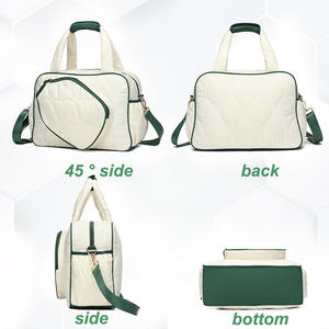 Bolsa de tenis de un solo hombro de nailon resistente al agua de gran capacidad para mujer, bolsa de Pádel acolchada portátil Pickleball Paddle, bolsa deportiva - Product Image 4