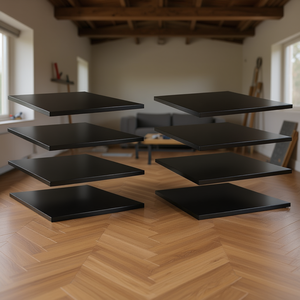 Tableros para Estanterías Negros de Alto Brillo 15.7x19.7x0.6, Tableros de Madera Contrachapada, Diseño Minimalista, Multicapa, Núcleo Sólido - Product Image 2