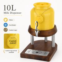 Chauffe-lait en céramique pour buffet d'hôtel avec base en bois et chauffage électrique 10L