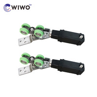 Roulettes de porte coulissante modernes très vendues, système de glissière pour porte escamotable, quincaillerie finition nickel, amortissement double face pour cuisine