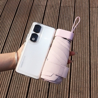 Parapluie pliant portable mini 6K anti-UV pour la pluie et le soleil, idéal pour la randonnée, les voyages et les activités de plein air, pour femmes, avec boîte cadeau colorée