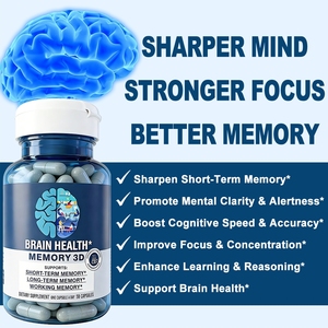 HDK Brain Capsules Mémoire 3D avec Phosphatidylsérine Extrait de Café et de Fruits B6 B12 Folate Soutien Cognitif Concentration OEM ODM - Product Image 1