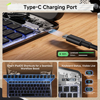Clavier magnétique IFacemall à rotation 360° en ABS avec rétroéclairage LED RGB pour iPad 10e génération A16 2025, Bluetooth 5.2 sans fil, Type-C, disposition US