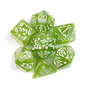 Venta al por mayor de plástico poliédrico Rpg DND D20, mármol acrílico, patrón de conejo de colores, <span class=keywords><strong>juego</strong></span> de <span class=keywords><strong>dados</strong></span> - Product Image 5