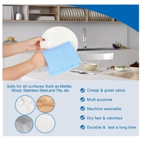 Chiffons de cuisine réutilisables extra absorbants pour eau et huile, bleus, à motif ondulé, pour le nettoyage