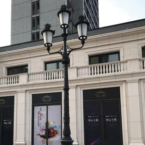 ไฟด้านนอกสำหรับบ้านกลางแจ้งโคมไฟเหล็กหล่อโบราณไฟถนนเสาไฟ LED ตกแต่งสวนเสาไฟตกแต่ง - Product Image 5