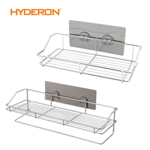 Estante de Almacenamiento para Baño Hyderon, Montado en la Pared, de Plástico y Acero Inoxidable, Diseño Rectangular Minimalista, Duradero - Product Image 2