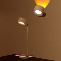 Lámpara de Escritorio LED de Lectura con Carga Inalámbrica Recargable, Lámpara de Mesa de Estudio y Oficina, Lámpara de Escritorio Moderna Inalámbrica de 5V con Luz Nocturna Atardecer