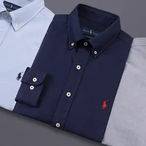 2024 Summer New High end Men's Pure Cotton Shirts Long sleeved Men's Business White Shirts Wholesale