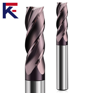 KF HRC 58 alaşım karbür düz uçlu mil kaplama ile çelik 4 flüt freze kesicisi için Cnc makinesi Tungsten çelik aracı