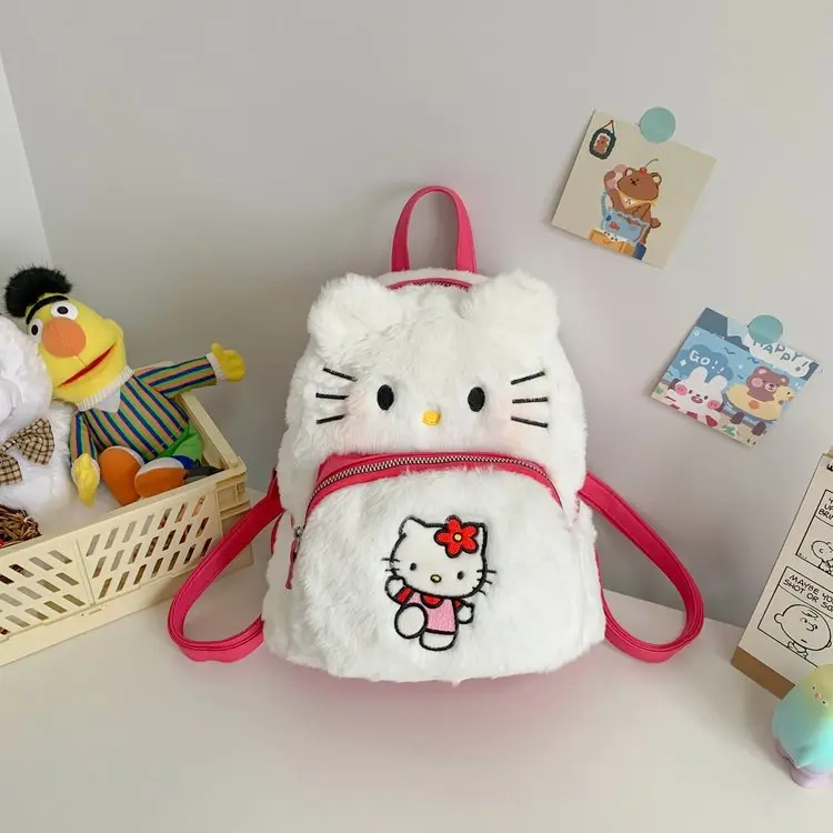 Fashion Girls Cute Bags Kleine runde Plüsch tasche Süße Reiß verschluss tasche mit großer Kapazität für den täglichen Gebrauch im japanischen Stil