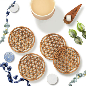 Sous-verres ronds en bois écologiques avec découpe, design européen, pour les fournitures de fête et les décorations murales - Product Image 3
