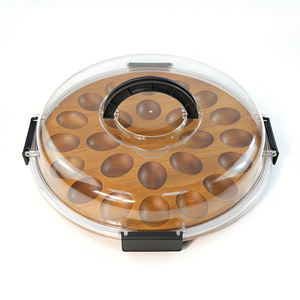 Plat à œufs à la <span class=keywords><strong>diable</strong></span> avec couvercle, récipient hermétique <span class=keywords><strong>pour</strong></span> servir et <span class=keywords><strong>transporter</strong></span> les amuse-gueules lors de la fête de Pâques - Product Image 3