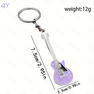 Porte-clés Guitare Électrique Miniature QY en Émail, Pendentif Instrument de Musique en Métal, Souvenir, Petit Cadeau, Vente en Gros - Product Image 6
