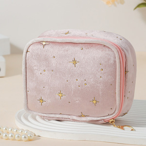 Bolsa de Maquillaje de Terciopelo con Forma de Chica, Diseño Cuadrado, Cierre de Cremallera, Multifuncional, Portátil - Familia <span class=keywords><strong>Gina</strong></span> - Product Image 4