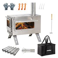 Poêle à bois portable professionnel en acier inoxydable pour tente, idéal pour le camping par temps froid, avec four pour chauffage et cuisson