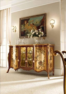 Mobili rococò di lusso antico armadio in legno dorato con <span class=keywords><strong>ingresso</strong></span> a <span class=keywords><strong>specchio</strong></span> con cassetti in oro - Product Image 3