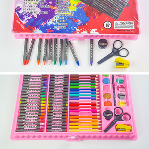 Ensemble de dessin et d'artisanat créatif de 150 pièces uniques, best-seller, avec des marqueurs aquarelle, des crayons et des crayons de cire pour enfants - Product Image 4