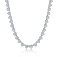 Produsen Perhiasan Moissanite Kustom Grosir Kalung Rantai Hati Berlapis Perak Sterling 925 untuk Wanita dan Pria Grosir