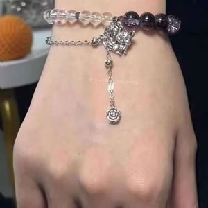 Pulsera de cuentas de cristal moradas con diseño de mascarada de zorro y cuentas de palomitas de maíz Sweet Fantasy, joyería de cuentas para mujer, pulseras de cristal para niñas - Product Image 5