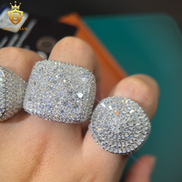 Bague en argent véritable 925 avec moissanite pour homme, style hip-hop, sertie de moissanites, bijoux de haute qualité, passe le test du diamant