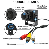 Mini caméra AHD 1080P de taille 22x22mm, cube grand angle à 120 degrés, analogique coaxial pour guichet automatique de banque de véhicule avec menu UTC