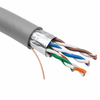 Cable de Red CAT5 FTP Blindado de 100MHz 23AWG, Cable Ethernet de Cobre Sólido con Aislamiento de PVC de 100Mbps para Redes de Oficina y Hogar
