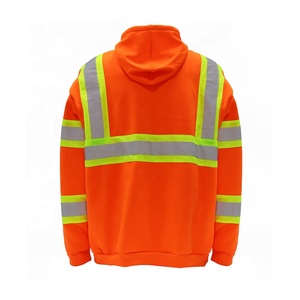 جاكيت بهودي بأكمام طويلة آمن للعمل عاكس من JESSUBOND عالي الوضوح ANSI مع شعار مخصص - Product Image 4