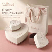 Coffret d'emballage de bijoux en forme de cœur personnalisé, boîtes cadeaux de luxe et sacs de shopping pour bagues, colliers, boucles d'oreilles, logo personnalisé OEM