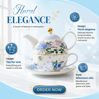 Service à thé classique britannique en céramique pour une personne, personnalisation du logo et du design pour restaurants, cafés, maison