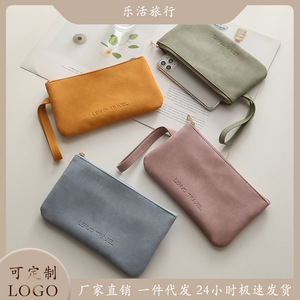 Pochette de voyage rose en polyester Leimo avec fermeture éclair, pochette carrée verticale, étui portable pour téléphone pour femmes, loisirs et voyages - Product Image 4