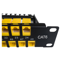 Panel Patch Modul CAT6 48-Port 1U 19 Inci Female to Female Langsung dari Pabrik, Modul Coupler Inline RJ45 UTP CAT6
