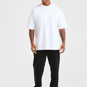 Men's Oversized Custom High Quality 100% Cotton Breathable Casual Summer Long Solid Blank <b>Canvas</b> <b>Plain</b> Dyed T-Shirts - Product Image 3