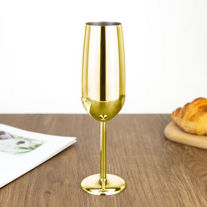 Verre à vin mousseux à pied long réutilisable de 260 ml, verre à cocktail, maintien au frais, flûte à champagne pour bar, restaurant, fête, hôtel - Product Image 2