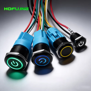 Waterproof 5V LED <b>Motherboard</b> <b>Computer</b> Power Buttons 50cm Wire 12mm 16mm 19mm 22mm Push Button Switches Momentary Black Metal 3A - Product Image 1