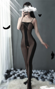 Сексуальное кружевное нижнее белье, женский прозрачный комбинезон с открытой промежностью, Боди Чулки для секса, с лямками, с открытой спиной - Product Image 3