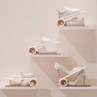 Étagère à chaussures pliable à double étage en plastique Riyue Xingchen avec niveaux réglables pour la maison, le dortoir, le salon