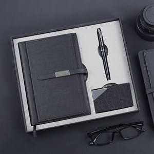<span class=keywords><strong>2026</strong></span>年定制徽标新款日记本PU皮革笔记本礼品套装带名片盒和金属笔 - Product Image 6