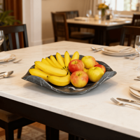 Plateau à fruits en marbre naturel de forme irrégulière poli moderne de haute qualité pour le salon et la cuisine