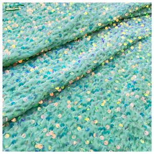 Tessuto in Velluto Elasticizzato con Paillettes e Ricami di Lusso, 100% <span class=keywords><strong>Cotone</strong></span> per Abiti da Sposa e Cerimonia - Product Image 3