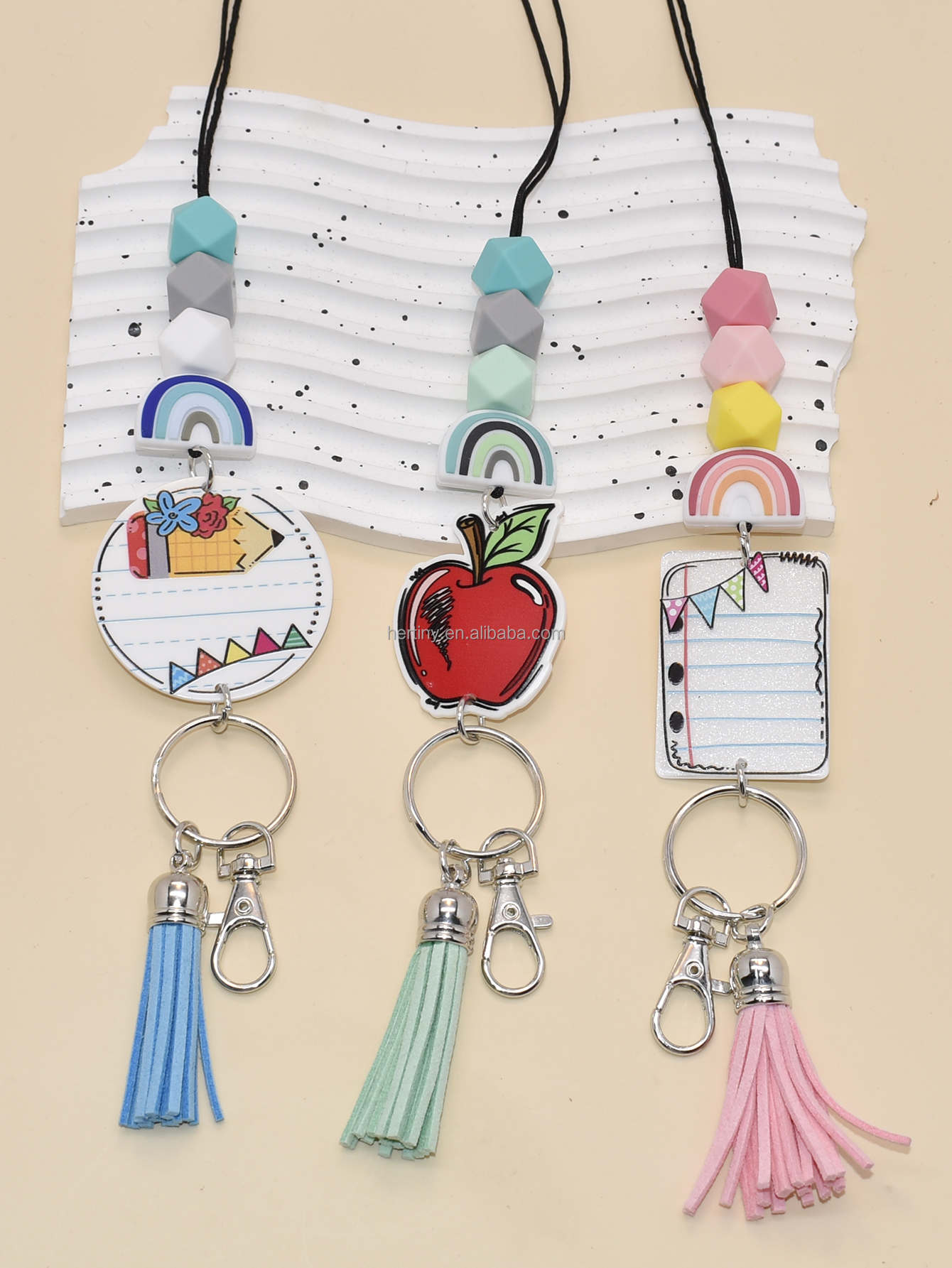 Bling Rhinestone Silicone Eco-Friendly ID Card Holder Decorative Neck Lanyards Image 2