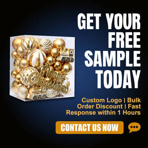 Adornos Navideños de Bolas Rojas Champán, 54 Piezas, con Estrella en la Parte Superior, Acabado Mixto, Irrompibles, para Colgar en el Árbol de Navidad, en Caja de PVC, OEM - Product Image 6