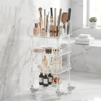 Chariot de service personnalisé en acrylique transparent, chariot de bar de luxe pour la maison, l'hôtel et le restaurant, en acrylique et en lucite