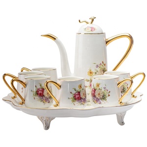 New Best-selling European Rose Pattern Phnom Penh Afternoon <b>Tea</b> Ceramic <b>Tea</b> <b>Set</b> with Tray - Product Image 4