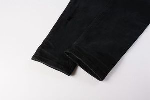 Pantalones de mezclilla negros desgastados de corte ajustado, peso medio, alta calidad, para hombre, estilo urbano, duraderos, lavados - Product Image 4